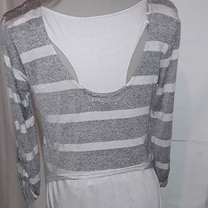 Grey tank back cute shirt